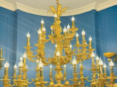 ĐÈN CHÙM ĐỒNG MẠ MÀU VÀNG Ý CAO CẤP