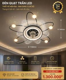 đèn quạt trần led orbit cánh hoa 6 bóng 6610