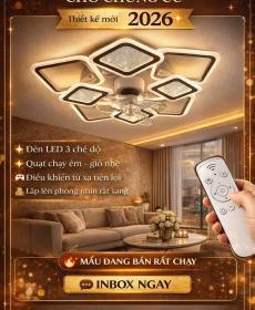đèn quạt trần led hiện đại k2320