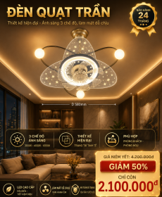đèn quạt trần led hình cánh hoa 6767