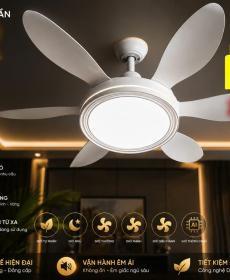 đèn quạt phòng khách 6 cánh 3598