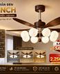 quạt trần 5 cánh gỗ cao cấp 1031
