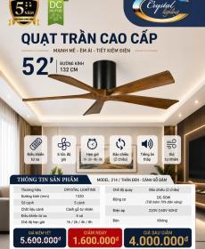 quạt trần 5 cánh gỗ tối giản 214