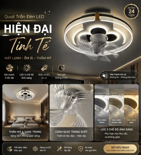 ĐÈN QUẠT CHO PHÒNG NGỦ